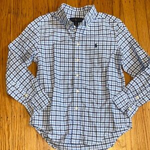 Ralph Lauren Blue and White Checkered Shirt